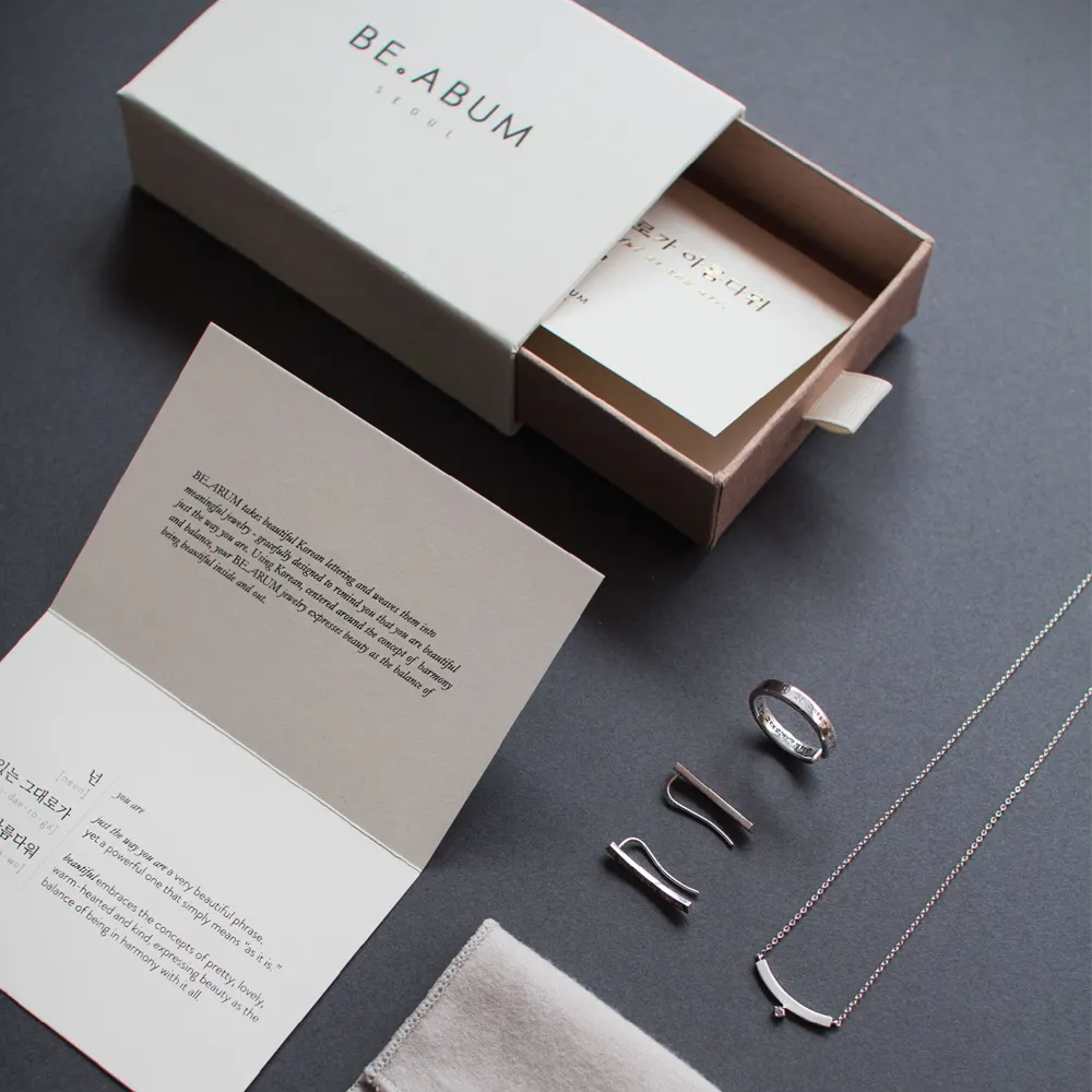 Luxury drawer gift paper cardboard custom logo printed velvet bracelet earring necklace ring packaging jewelry box