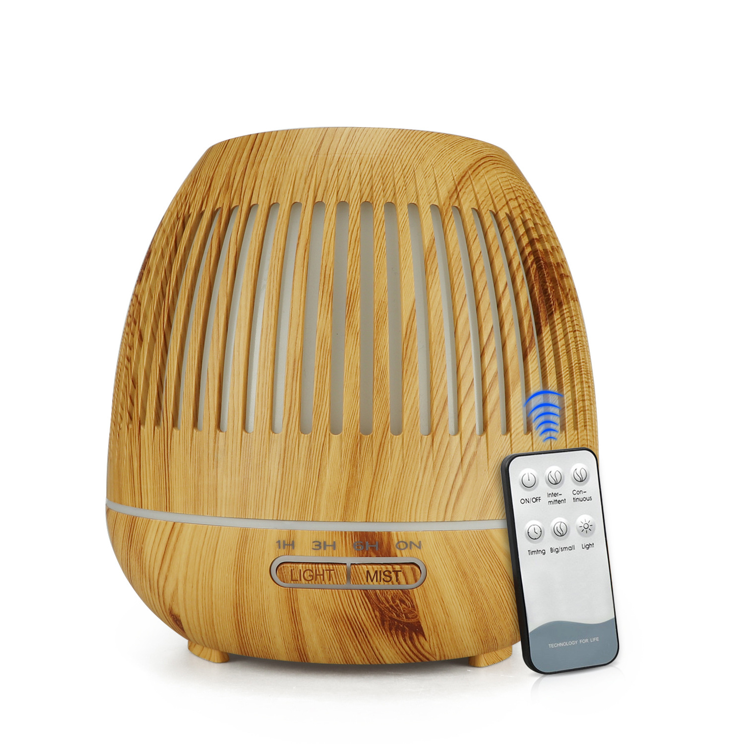 Grano de madera clara con control remoto +2