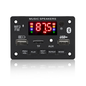 DC 5v-12v BT5.0 MP3 WAV APE FLAC解码器板放大器TF USB AUX调频收音机音乐播放器，带录音呼叫功能 - Product Image 1