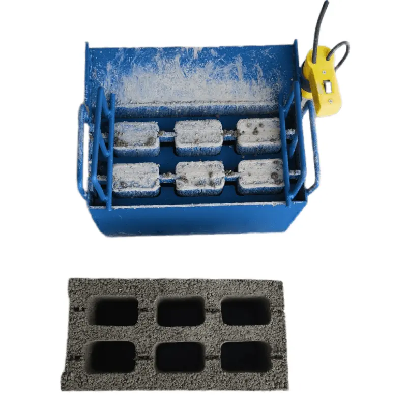 Molde de fabricación de bloques de hormigón eléctrico pequeño portátil para el hogar producir 400-200-200-mm LWH ladrillo hueco de seis agujeros