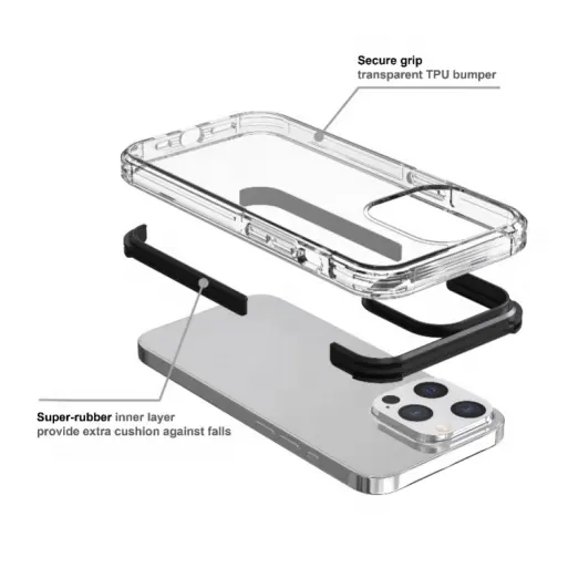 Casing ponsel hibrida transparan tebal 4 sudut baru untuk iPhone sublimasi tanpa kabel casing ponsel magnetik untuk iPhone 15 Pro