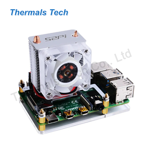 Wholesale <strong>Raspberry</strong> <strong>Pi</strong> 4B 3B+ Aluminum U-shaped Heat Pipe Heat Sink Fan for CPU RGB Gradient Tower - Product Image 4