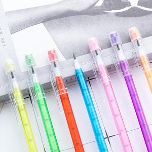 Toptan plastik gövde 9 İpuçları saydam çok noktalı itme eğlenceli HB kalemler yenilik kırtasiye hediyeler mermi istiflenebilir kalem - Product Image 3