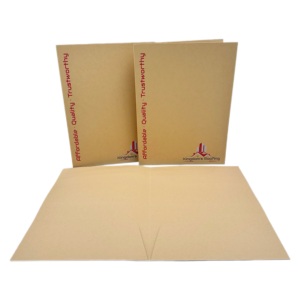 Công ty tùy chỉnh logo đôi Túi thư mục tập tin tay áo gấp trong nửa A4 trắng nâu giấy kraft tài liệu thư mục in ấn - Product Image 3