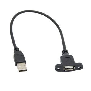 Usb 2.0 a erkek dişi uzatma kablosu kulak vidası ile Usb2.0 erkek kadın veri paneli - Product Image 1