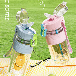 ขวดน้ำพลาสติก Tritan ขนาด800มล., ขวดน้ำสำหรับเล่นกีฬาขวดน้ำฝาพับทำจากซิลิโคนพร้อมที่จับผ้ากันรั่ว2024 - Product Image 4