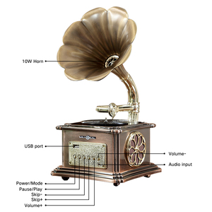 Vintage Bluetooth giradischi in vinile con USB MP3 Multi funzione Retro altoparlante giradischi - Product Image 5