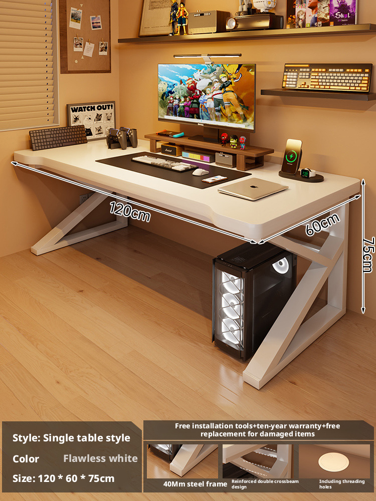 Gambe per tavolo classiche da 40 mm, bianco impeccabile, 120 x 60 x 75 cm