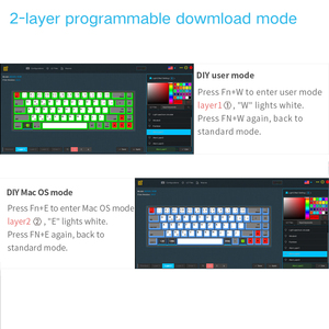Teclado mecánico PBT de 68 teclas, miniteclado retroiluminado RGB, interruptores para videojuegos gateron, programable - Product Image 5