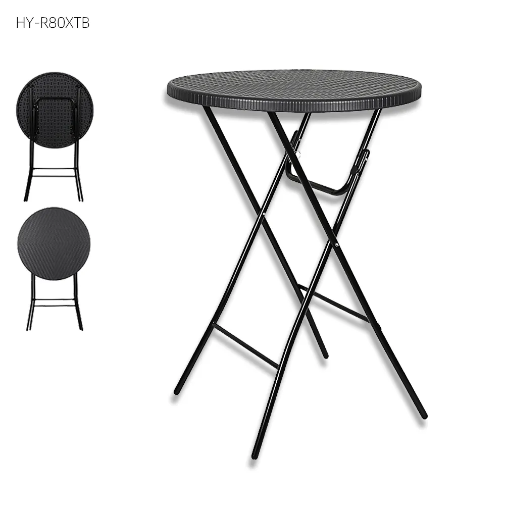 Vendita calda del rattan di plastica lato di vimini caffè di bambù sedie pieghevoli tavoli per il massimo comfort