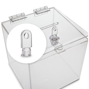 Şeffaf akrilik küp bağış kutusu çekiliş kutusu kam kilidi - Product Image 4