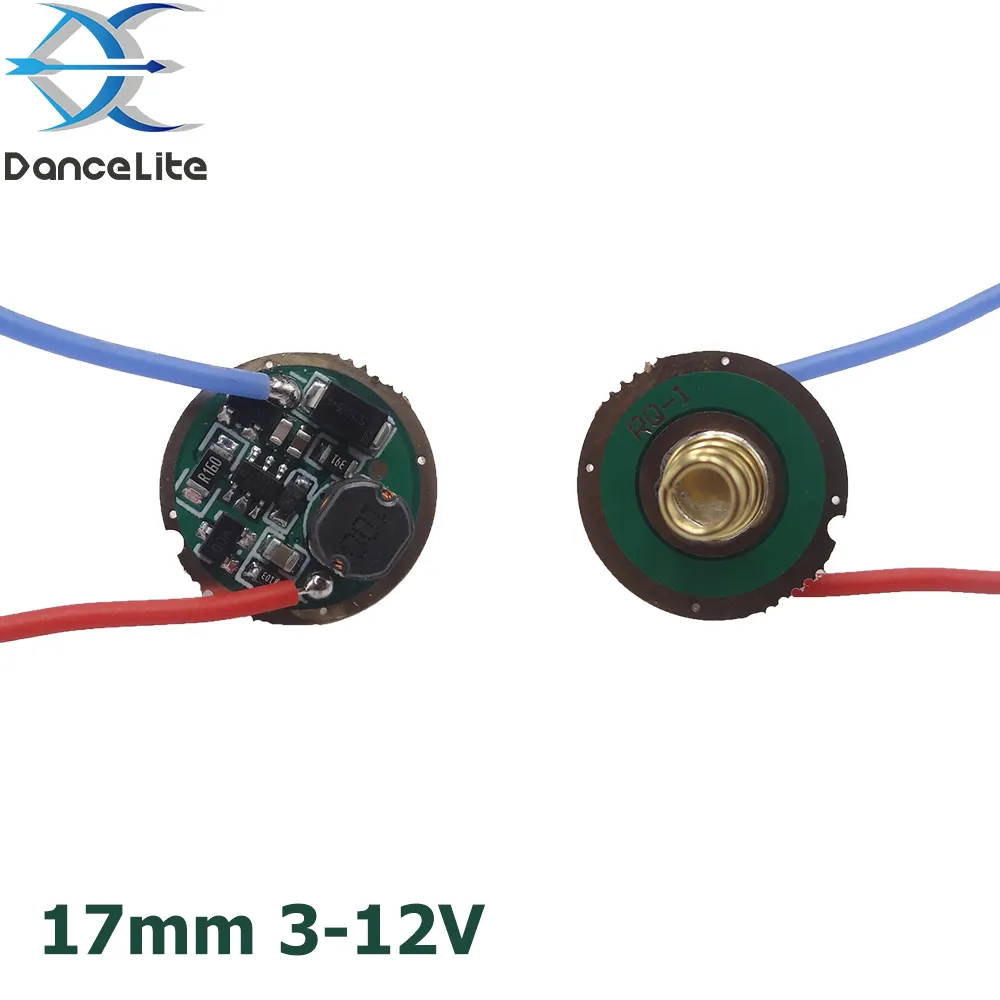 17Mm 1400mA 3-12V Led Driver Printplaat Voor XPG2 Xml Xpl Xpe Xre Leds Diy Zaklamp zaklamp 1 Modus (Aan/Uit)