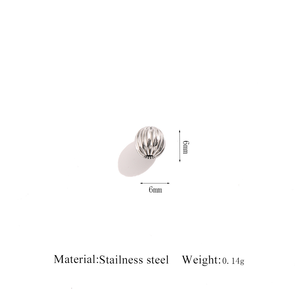 Silver watermelon beads inner diameter: 1.3mm