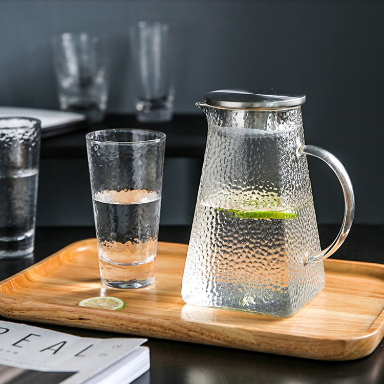 1200ml square hammered teapot