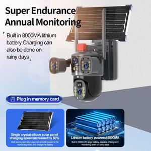 Regis 8MP 8MP 2 Lens 3 ekranlar 4K renk gece görüş İki yönlü ses Wifi IP ev açık sistemi 4G güneş güvenlik kamera - Product Image 4