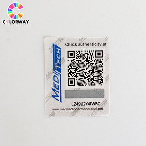 Ex-Factory Price Security Labels Security Products Packaging Hologram Warranty Stickers With Serial Numbers QR <strong>Code</strong> - Product Image 1