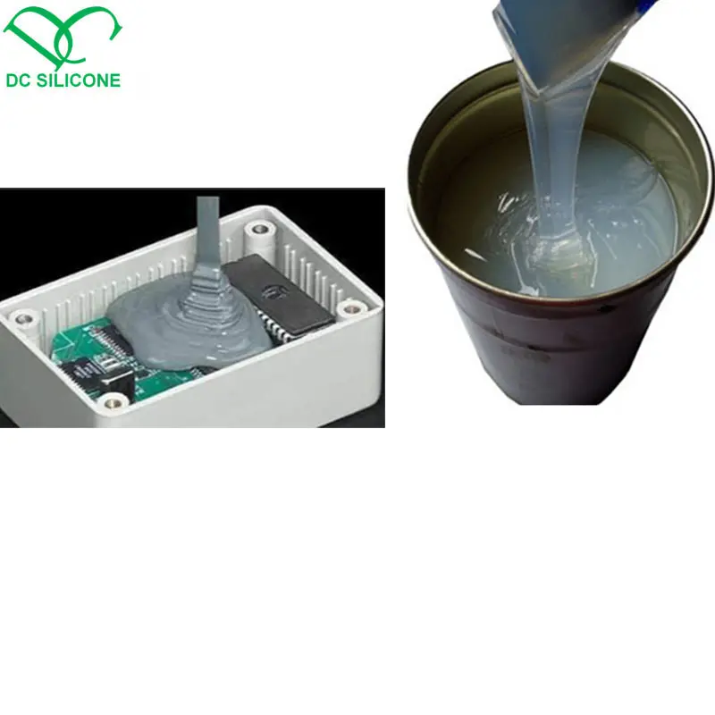 Caoutchouc de silicone rtv2 de durcissement de platine liquide pour le joint collé de composants électroniques et d'empotage de PCB