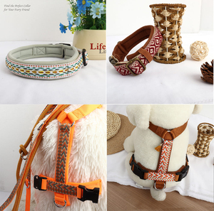 Chaleco para mascotas de diseñador de lujo ajustable sin tirones Conjunto de Correa y <span class=keywords><strong>collar</strong></span> bohemio Fabricante Haustier Otro arnés de perro de neopreno personalizado - Product Image 4