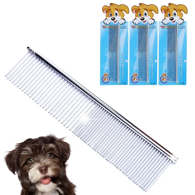 De Boa Qualidade Animais De Estimação Grooming Pente De Cabelo De Aço Inoxidável Detangle Pet Pet Pet Pente De Remoção De Cabelo