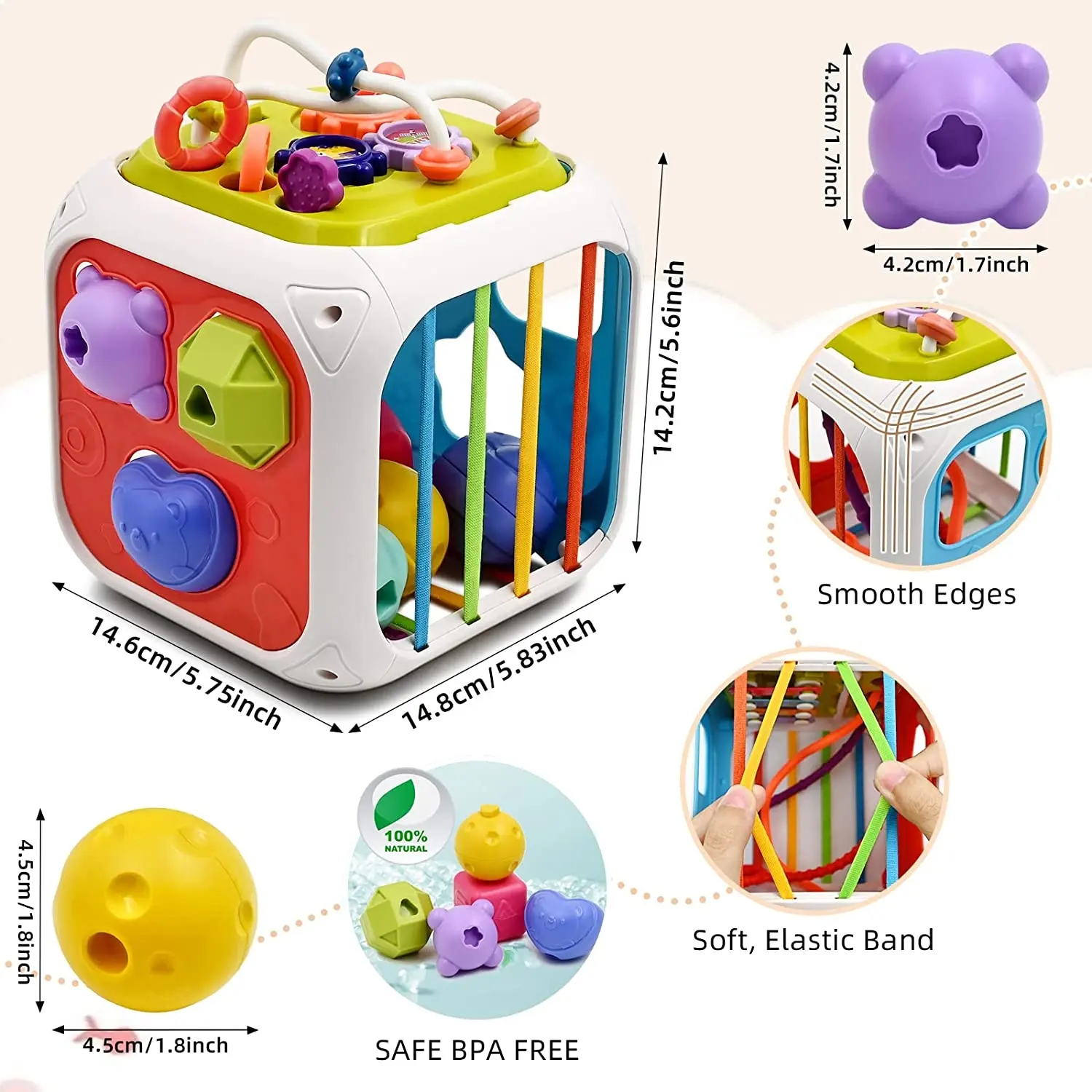 गर्म बेच संवेदी खिलौने आकार सॉर्टर बच्चे ब्लाकों रंगीन बनावट गेंदों छँटाई खेल मोंटेसरी सीखने गतिविधि खिलौना