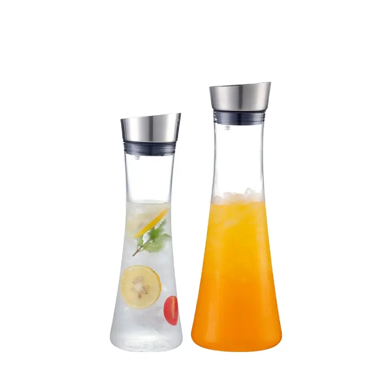 Acrylic restaurant bottle cold water bottle Stainless steel cover cold water bottle plastic high temperature resistant juice pot