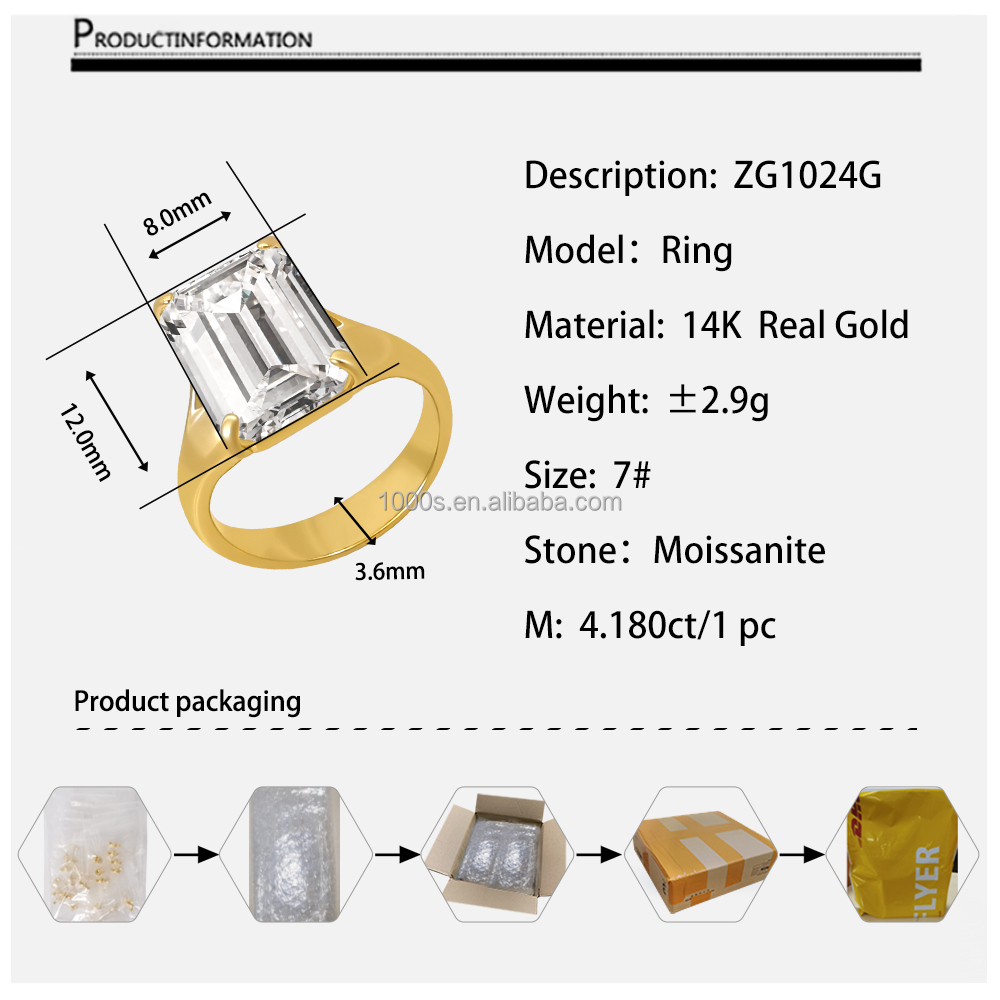 Moissanite in oro 14K ZG1024G