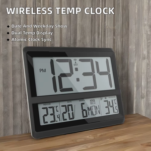 Digital Indoor/Outdoor Atomic Clock Thermometer <strong>LCD</strong> <strong>Display</strong> Wireless Temperature <strong>Sensor</strong> Battery-Powered Frequency Theory OEM ODM - Product Image 2
