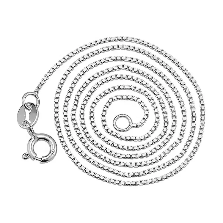 Di alta qualità all'ingrosso vera S925 scatola d'argento collana per ciondolo 100% 925 argento sterling importata scatola catena per le donne