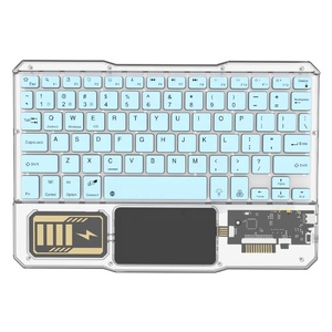 Nuevo teclado inalámbrico transparente de cristal para iPad, tableta, dispositivos Android, 2,4G + BT, modelo Dual, teclado de oficina silencioso - Product Image 2