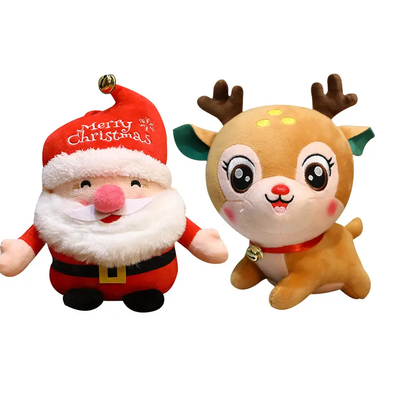 Venta al por mayor buena calidad Navidad Santa Claus alce muñeca de peluche muñeca vacaciones atmósfera regalos decoraciones