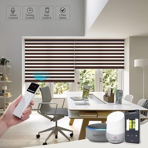 Moderne elektrisch motorisierte Zebra Jalousien Rollläden Französisch Windows Dual <span class=keywords><strong>Function</strong></span> Eingebautes Stoff Home Fenster jeden Tag