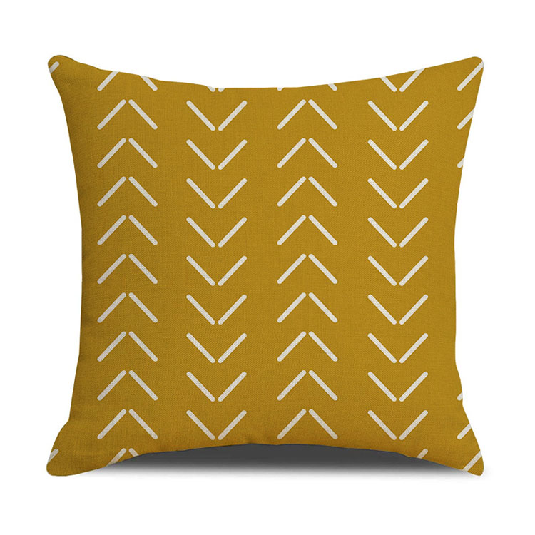 Nordic Home Decor Pillowcase Office Car Cushion Custom Digital Printing Linen Geometric Cushion Cover