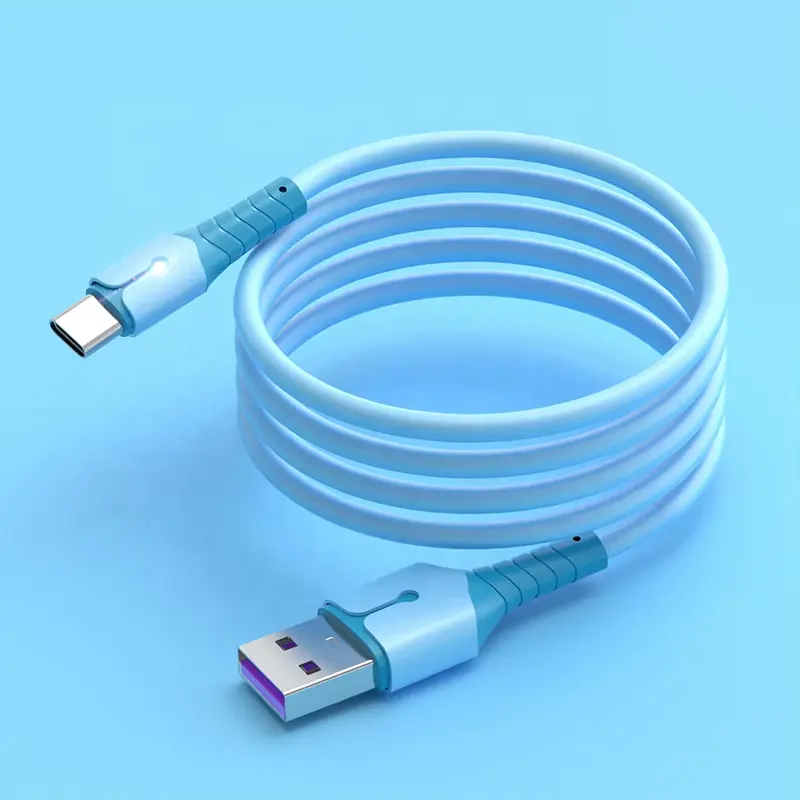 Best Seller Data Cables Wholesale 5A USB-C to USB-A Cable Rapid Charger Quick Cord Fast Charging Type-C Charger Cable With Light