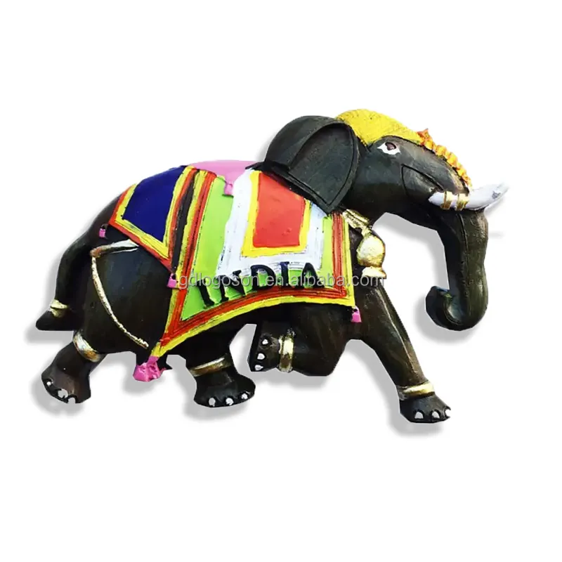 Impressionante Indiano Elefante Magnete di Polyresin Frigo Magneti Souvenir 3D Personalizzato