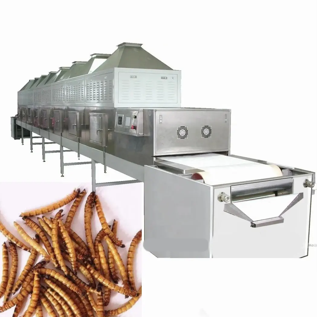 Tunnel industriale Black Soldier Fly Larva insetti cibo per animali macchinari per l'essiccazione a microonde