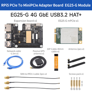 Ahududu Pi 5 için PCIe MiniPCIe 4G Gigabit Ethernet RJ45 USB 3.2 Gen1 şapka, isteğe bağlı SIM7600G-H / EG25-G - Product Image 6