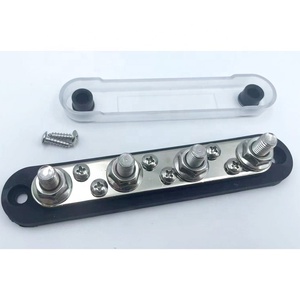 New 150A Black and Red Terminal Block Power Distribution 5/16'' <strong>M8</strong> <strong>Busbar</strong> With 4 Stud With Cover - Product Image 2