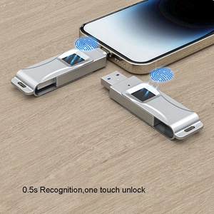 Discos Flash al por mayor encriptar huella digital USB Flash Drive USB2.0 almacenamiento de datos externo Pendrive personalizable USB Stick encriptado - Product Image 2