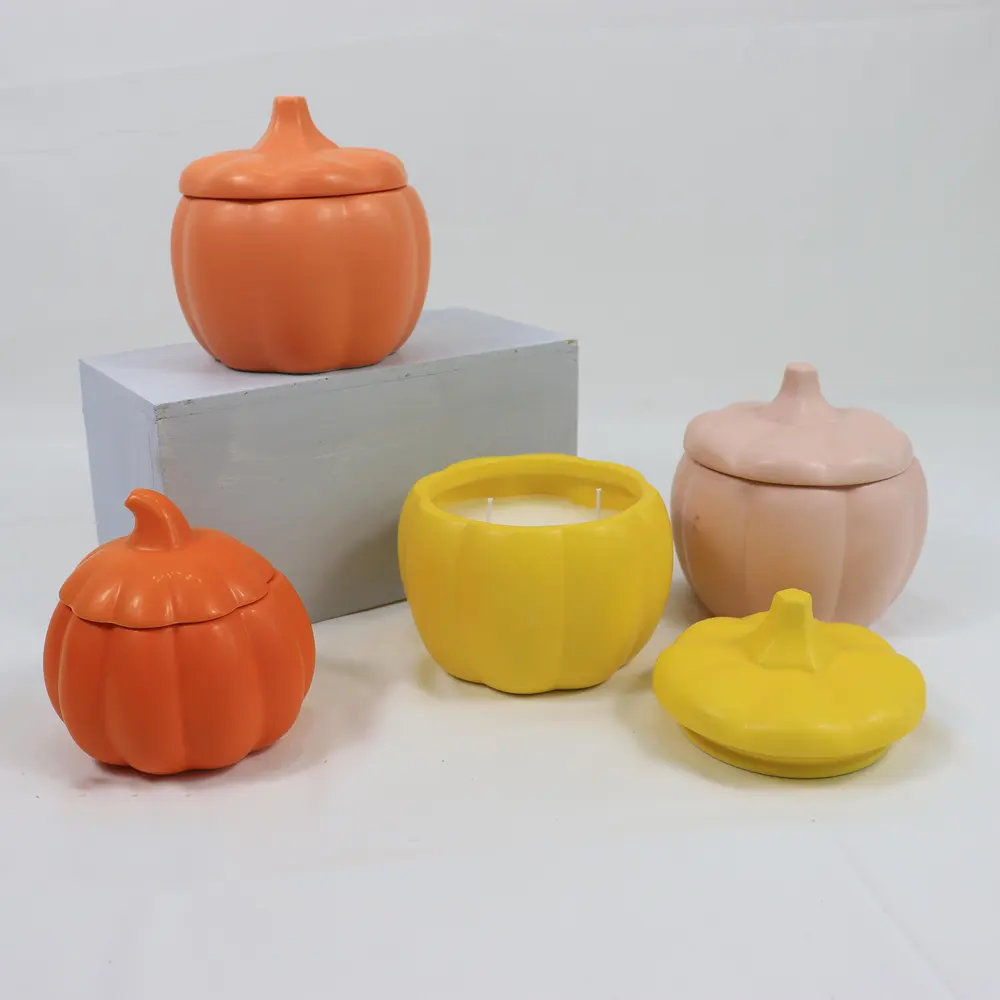 Decorazioni di Halloween barattoli di candela in ceramica candela per aromaterapia a forma di zucca candela profumata personalizzata Home Office Hotel decori e regali