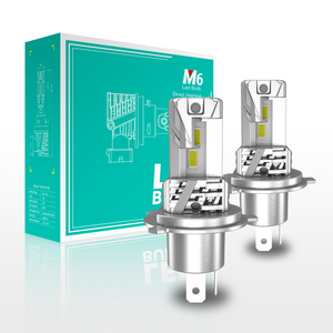 หลอดไฟหน้า LED แบบครบวงจรไฟหน้ารถ6000LM 25W M6 H4 H7 9005 9006 9012สำหรับรถยนต์