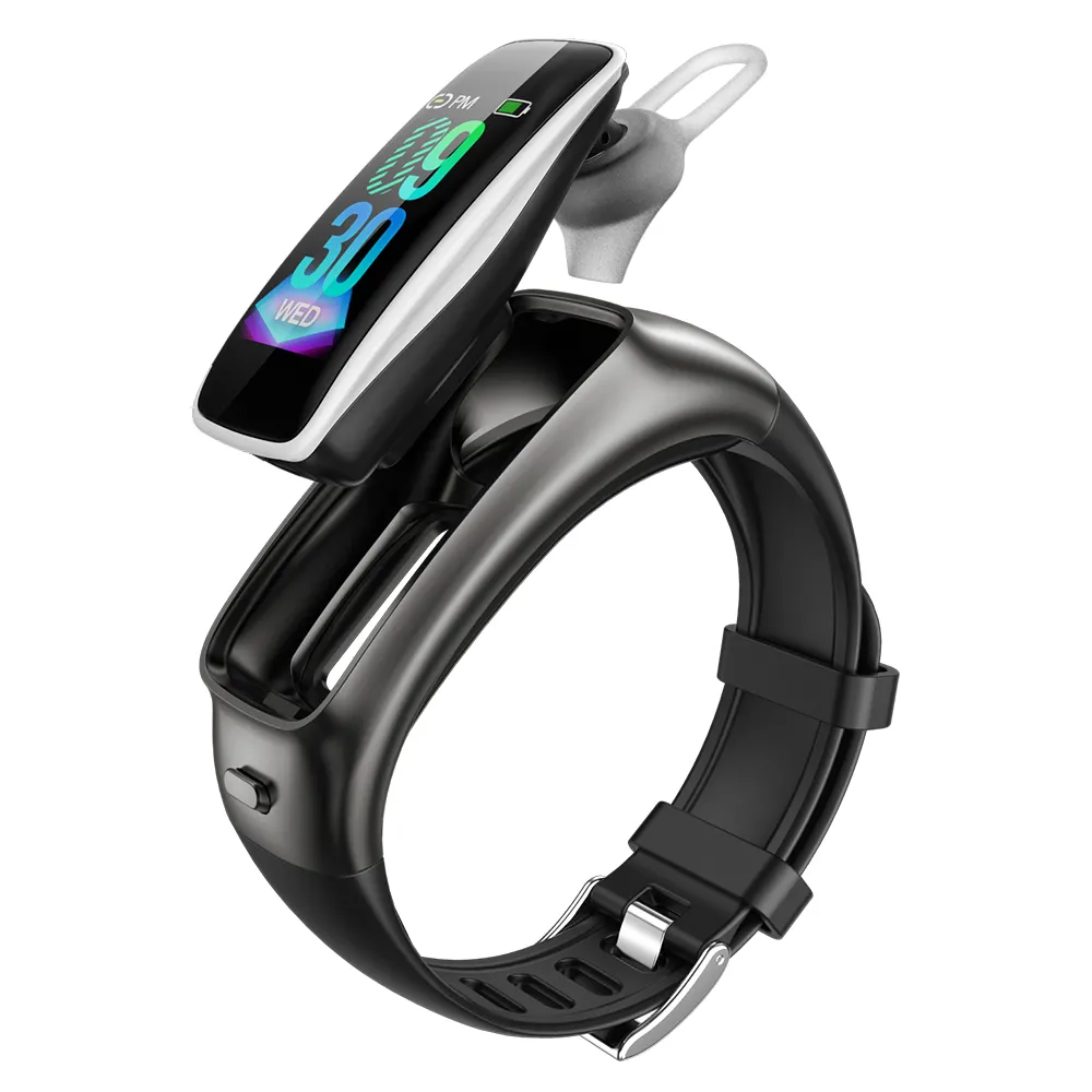 Reloj inteligente deportivo TB02, con auriculares de Color, con control del ritmo cardíaco y seguimiento de actividad