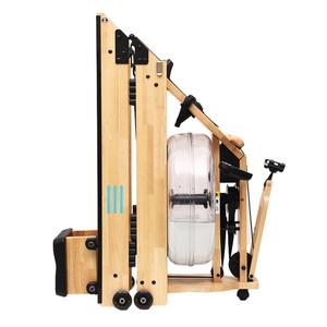 モダンスタイルのローイングフィットネス機器折りたたみ式エクササイズソリッドアッシュ木製ウォーターローイングマシン
