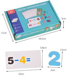 木製の1-10の数字を学ぶ子供たちはおもちゃを数えます数学的なデジタル操作カード初期の教育数学教材おもちゃ - Product Image 6
