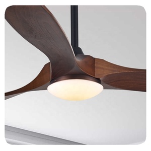 Tuya HFBH Home WiFi telecomando App dimmerabile lampada a LED in legno naturale 3 pale ventilatore da soffitto LED Kit luce elettrica fonte di energia - Product Image 2