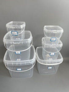 300ml/500ml/750ml/1L/1.2L/1.5L/2L/ 2.5L/3L/4L/5L Factory Direct Price Small Capacity Round square Plastic Bucket/<strong>jar</strong> with Lid - Product Image 4