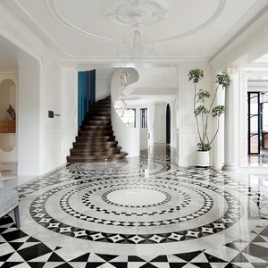 Retro Style Customized Natural Stone Cheap Price Flower Waterjet Pattern Floor <strong>Marble</strong> Design in Pakistan - Product Image 2