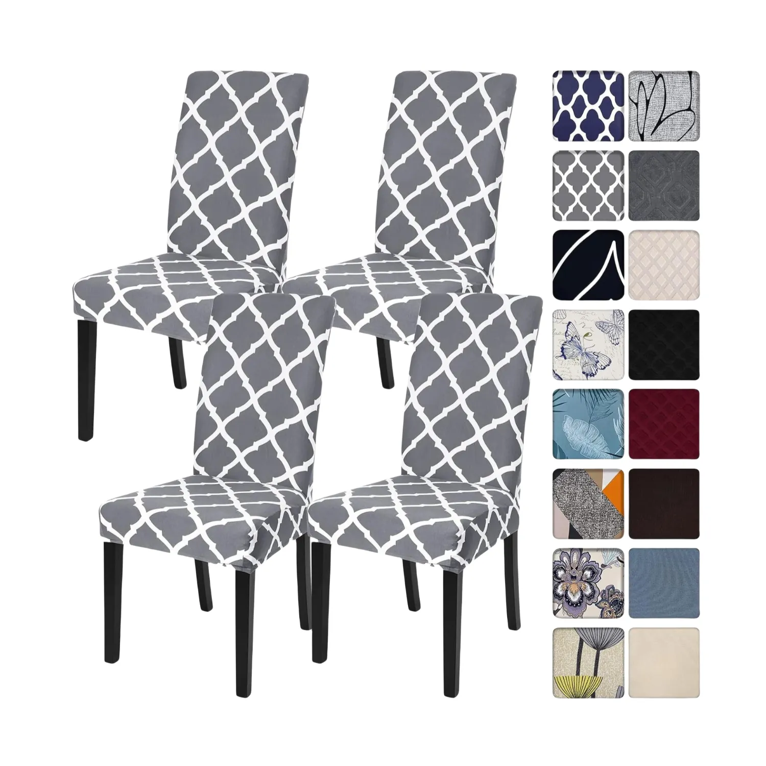 Fundas de sillas personalizadas, fundas para sillas de comedor impresas, fundas elásticas para sillas para comedor, sala de estar, juego de fundas para Sillas