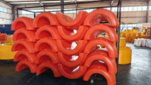 Boya de barco tipo cilindro HDPE para tubería de dragado Flotador de cable de plástico relleno de espuma LLDPE con flotadores de tubería de advertencia de contaminación - Product Image 6