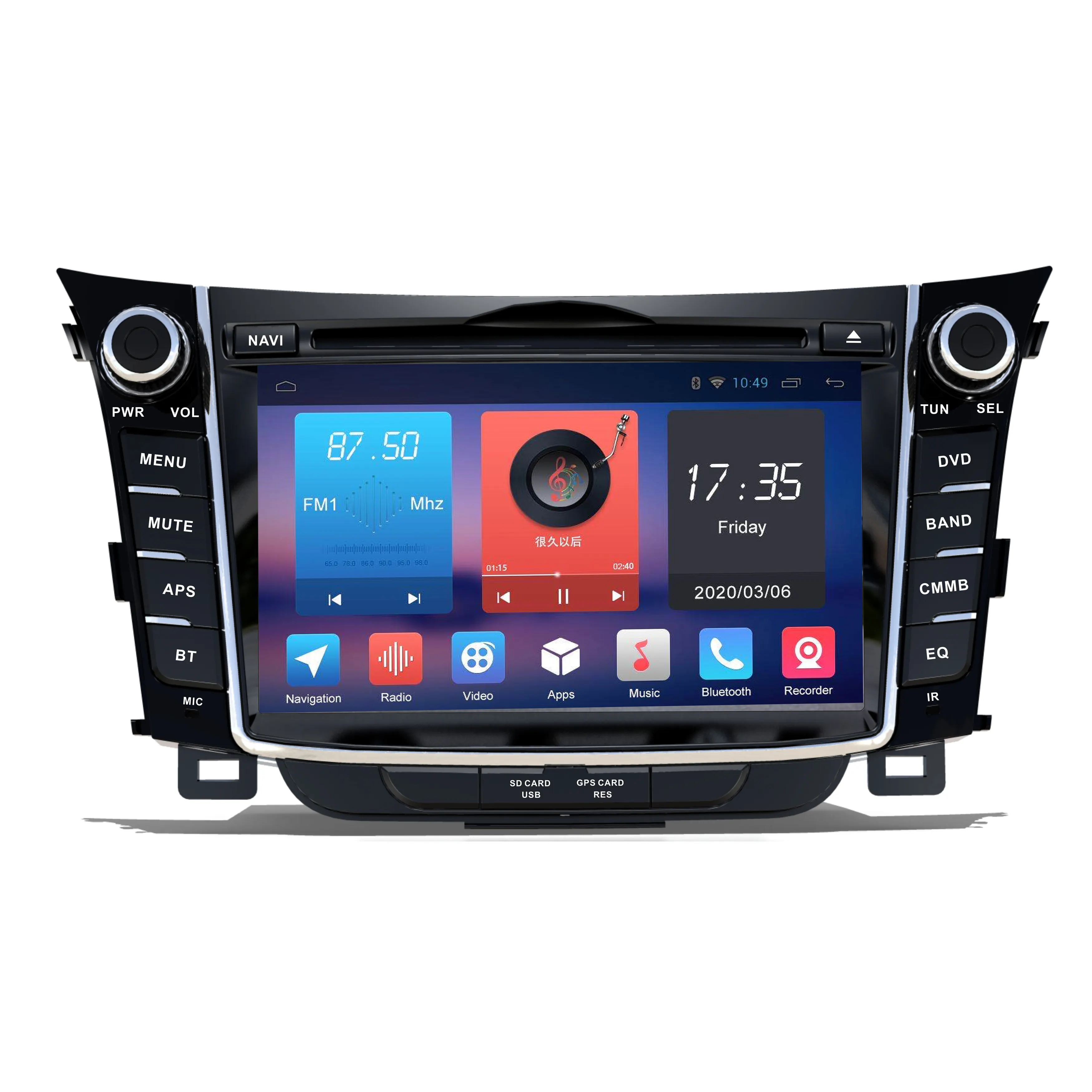 Android 10,0 precio de fábrica barato I30 2011-2014 pantalla táctil gps dvd de coche con octa core 7 pulgadas 2 din enlace espejo nxp6686 radio