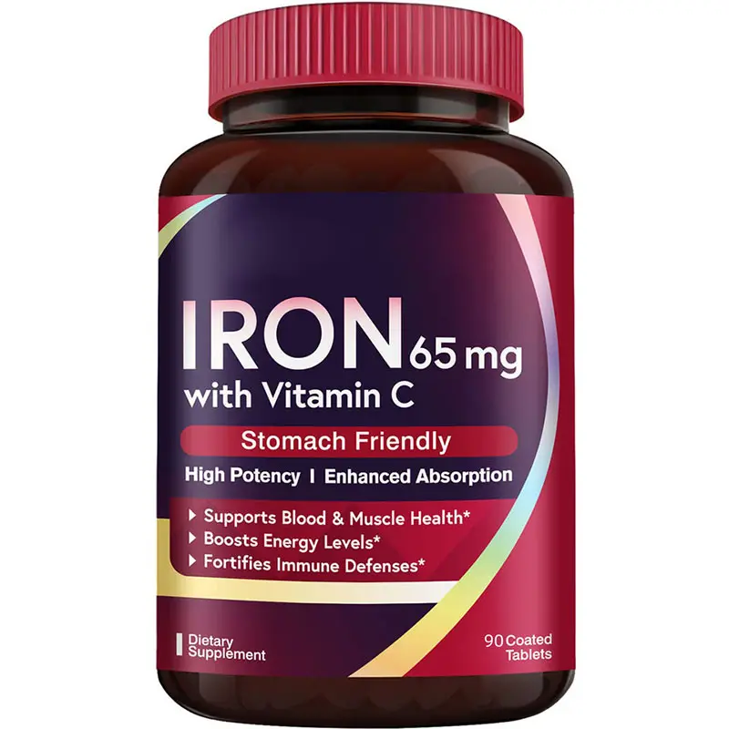 Vegan Iron Gummies Suplemento com Vitamina C, A, Folato, Zinco para Adultos e Crianças Energy Support